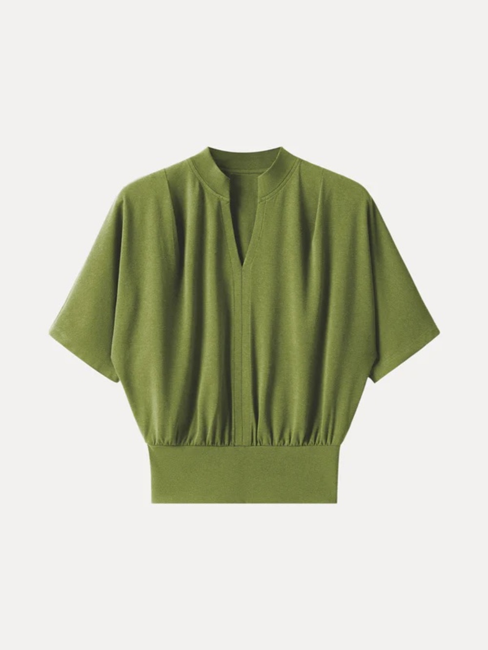 OGL Teal Short Sleeve V-Notch Pullover Top